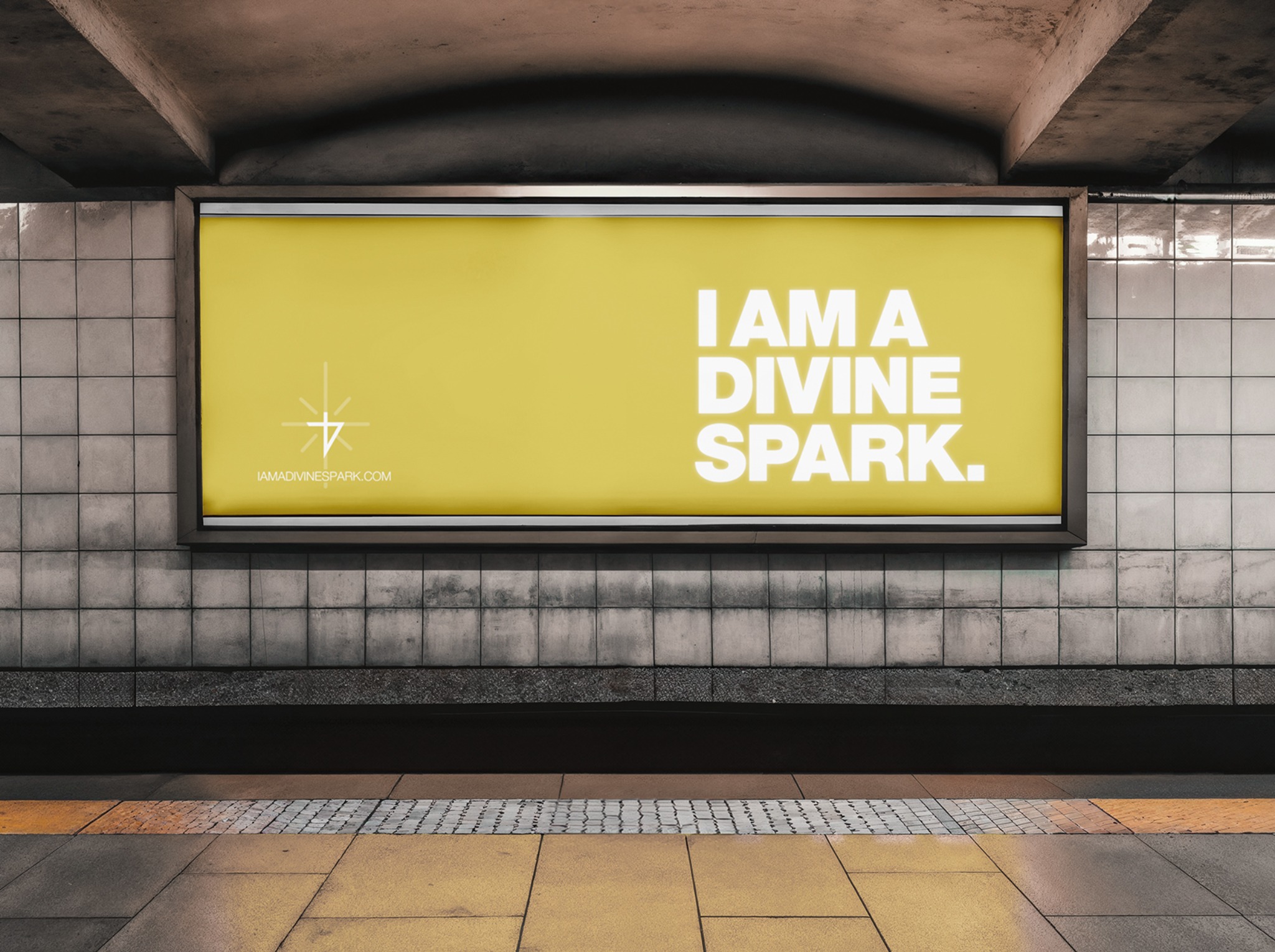 Divine Spark subway lightbox